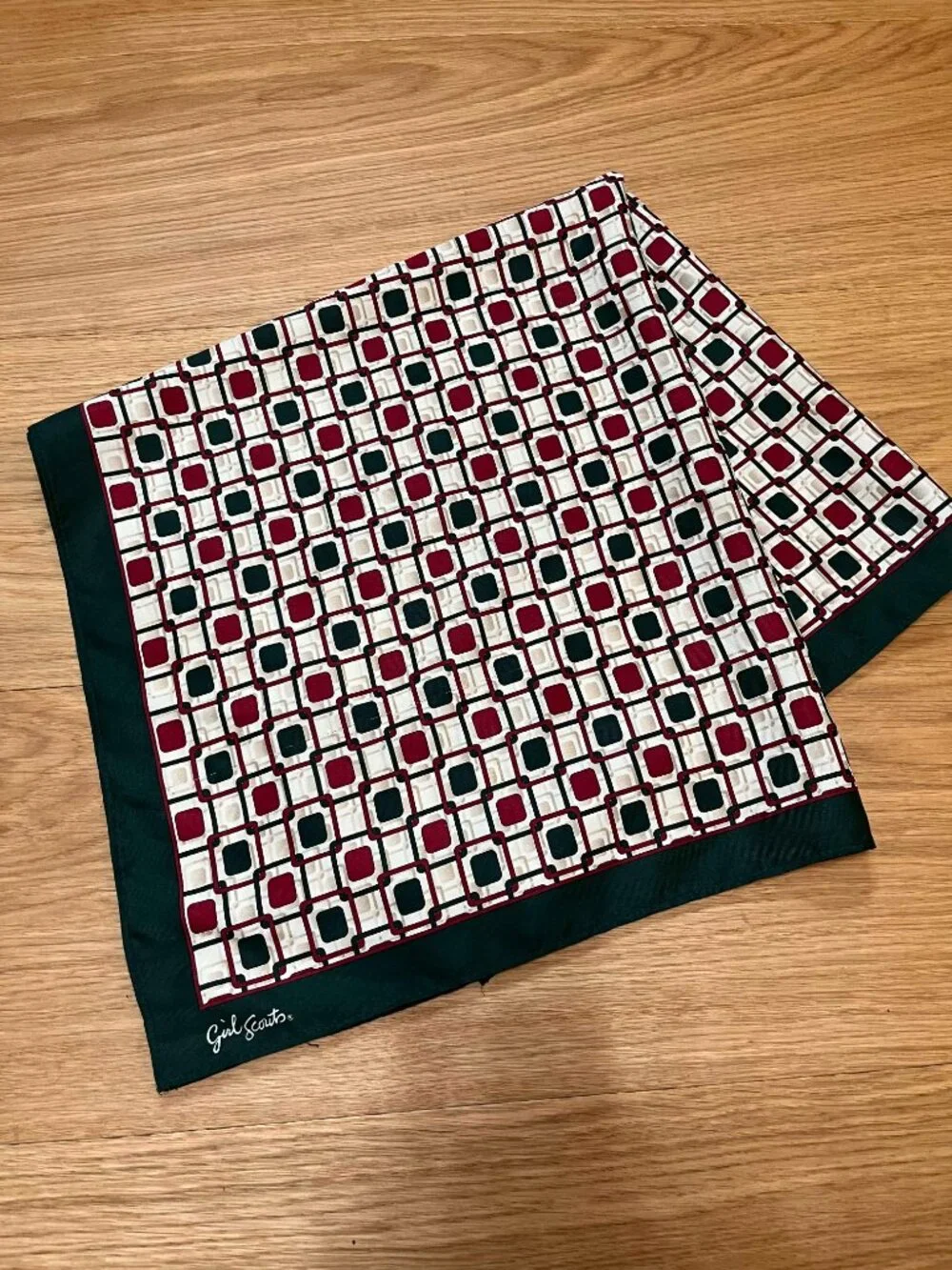 Vintage Girl Scouts Silk Scarf | 14x14